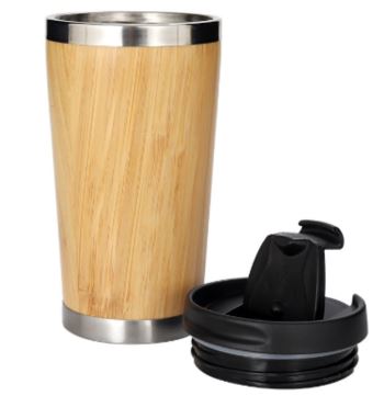 Cốc giữ nhiệt gỗ tre, ly giữ nhiệt gỗ tre  450ml in logo theo yêu cầu đặt hàng từ 50 cái