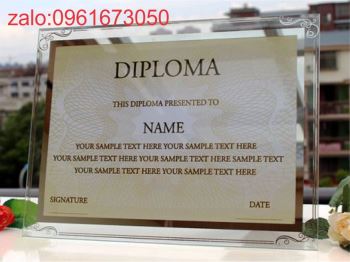 Khung ảnh pha lê A4 để bàn đựng bằng khen giấy chứng nhận đặt hàng theo yêu cầu