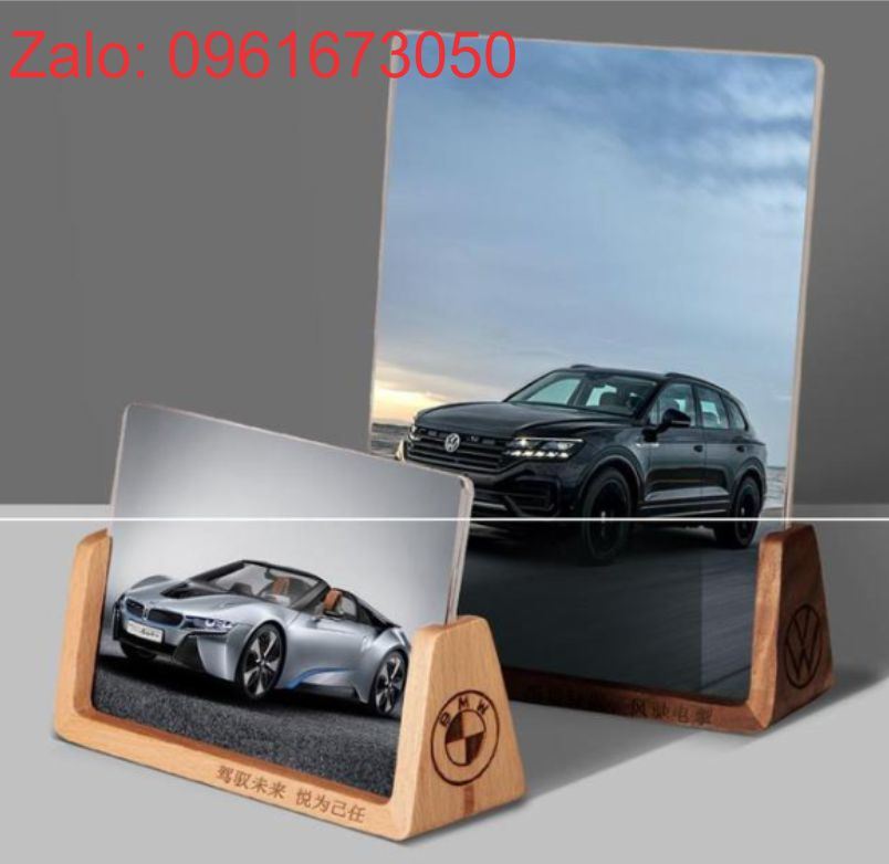 Khung hình gỗ để bàn in logo