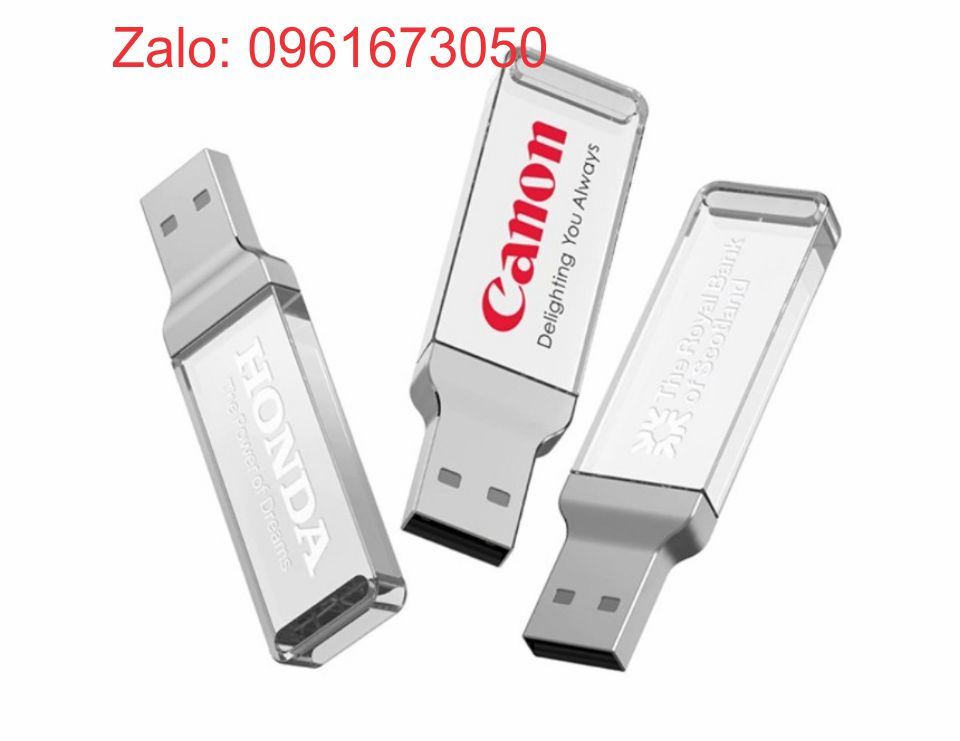 Quà tặng usb pha lê 4gb 8gb 16 gb 32 gb in logo khách hàng làm quà tặng sự kiện