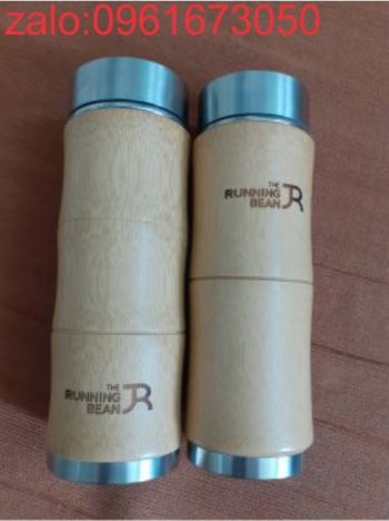 Bình Giữ Nhiệt Vỏ Gỗ Khắc Laser Logo Theo Thiết Kế Khách Hàng. Mã: Bvg 01