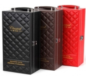 Hộp Da Đựng Rượu Vang 2 Màu Cao Cấp In Logo. Mã: Hrd2 - 32