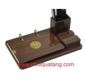 Đế Lịch Bàn Bằng Gỗ Mdf Vân Gỗ Nâu Khắc Laser Logo Theo Yêu Cầu. Lg  38