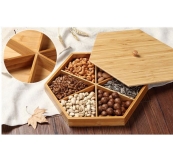 Hộp Gỗ Tre Đựng Mứt 6 Ngăn Khắc Laser Logo Theo Yêu Cầu. Mã: Hgc 21