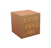 Đồng Hồ Gỗ Để Bàn Có Báo Thức, Nhiệt Độ In Logo Theo Yêu Cầu Kích Thước 10X10 Cm. Mã : Dhb 10