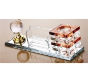 Lọ Cắm Bút Đa Năng Có Khay Card Và Quả Cầu Bằng Pha Lê Để Bàn