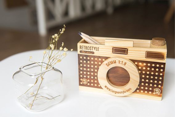 Ống Đựng Bút Bằng Gỗ Làm Quà Tặng Để Bàn Có Khắc Chữ, Khắc Logo   Mã: Cb 08