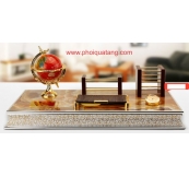 Quà Tặng Bằng Gỗ Cao Cấp Để Bàn Có Khay Namecard, Khay Note Và Ống Cắm Bút In Logo. Mã: Lg 33