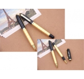 Bộ Bút Kim Loại Sơn 2 Màu Gold Và Đen Khắc Laser Logo Theo Yêu Cầu. Bkl15